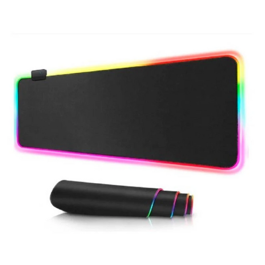 Mousepad Gamer Negro LED RGB XXL 90x40cm